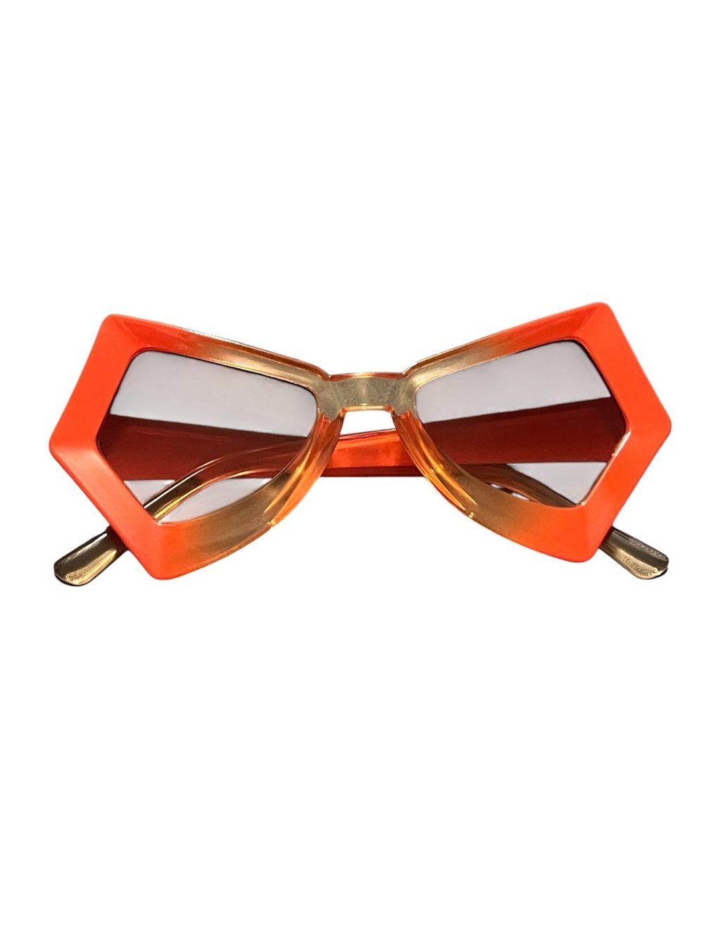 Women's Bold Orange Geometric Sunglasses